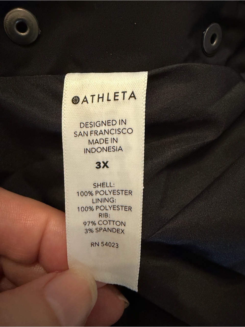 Athleta Point Reyes Bomber Jacket Black Hooded Ruched Oversized 3X - Picture 8 of 9